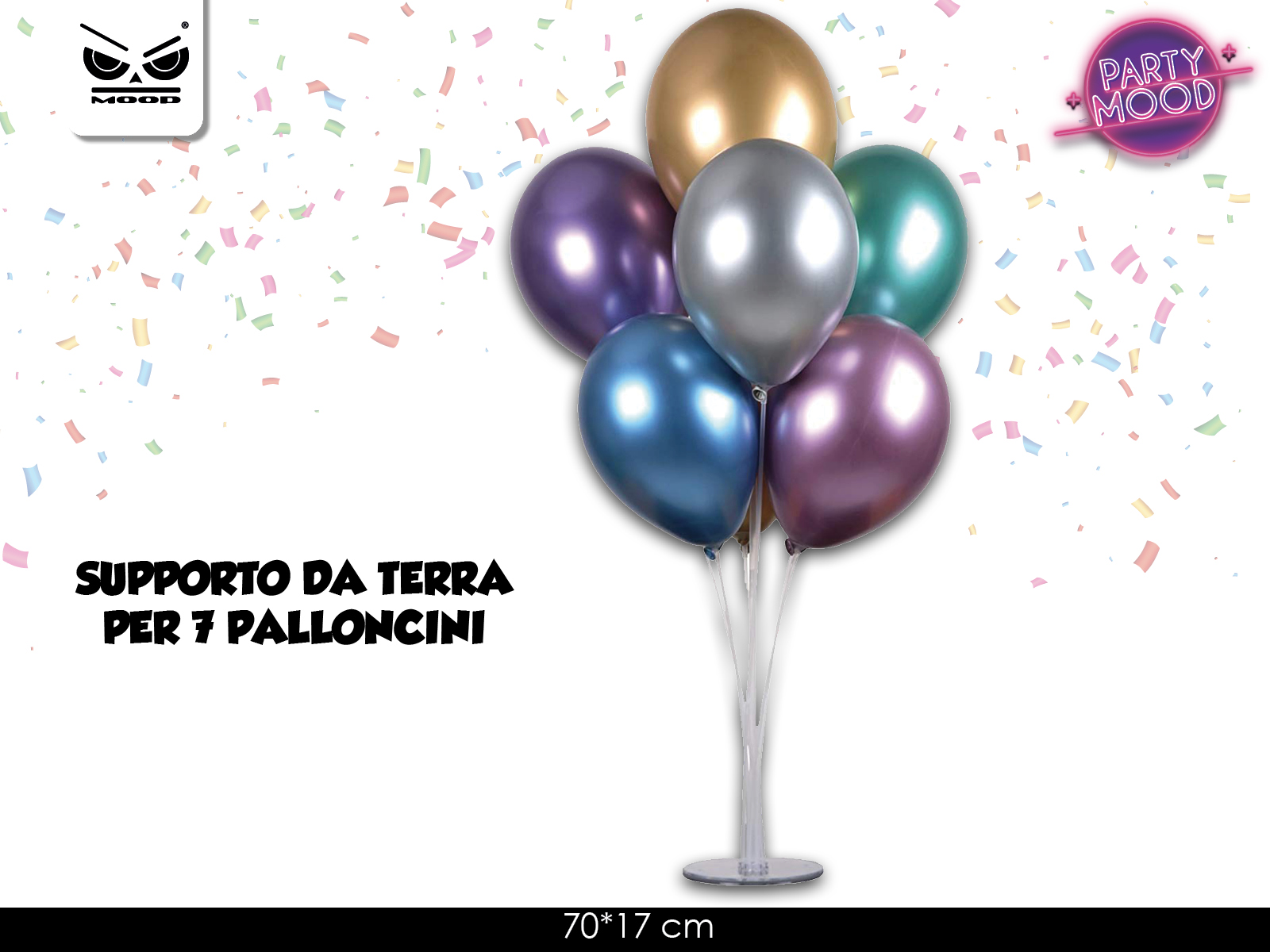 SUPPORTO 7 PALLONCINI DA TERRA CONF. 6 PZ.