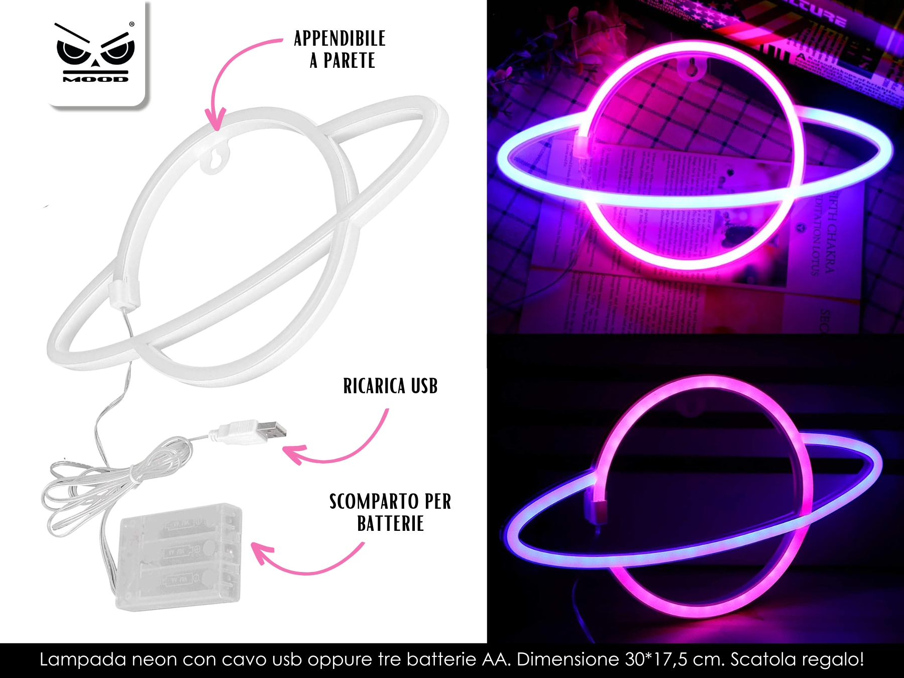 LAMPADA DA APPENDERE NEON/LED PLANET