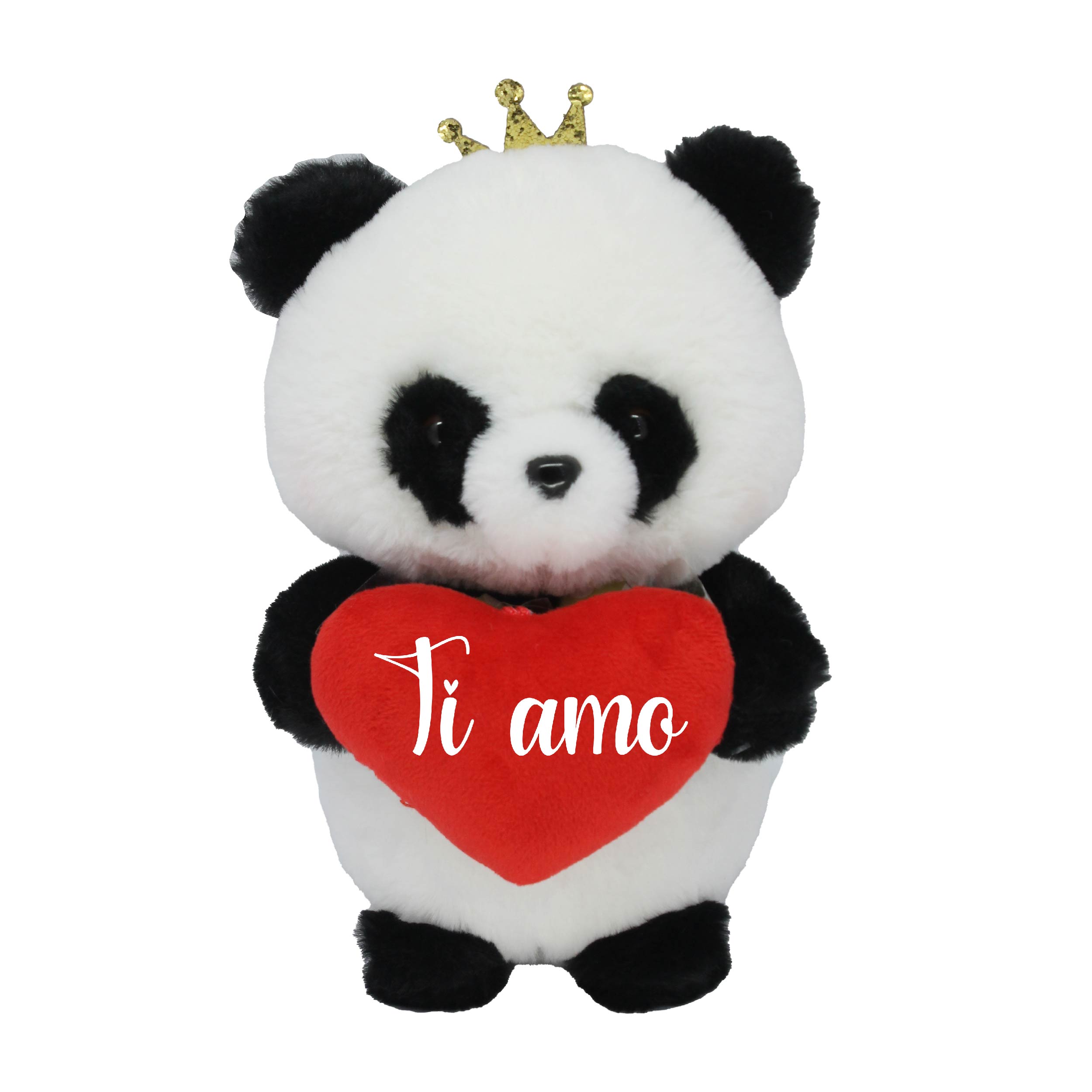 PELUCHE ANIMALE CORONA CON CUORE TI AMO